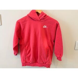 Nike Pink Fleece Hoodie Sweatshirt Logo Kids Small S P CH